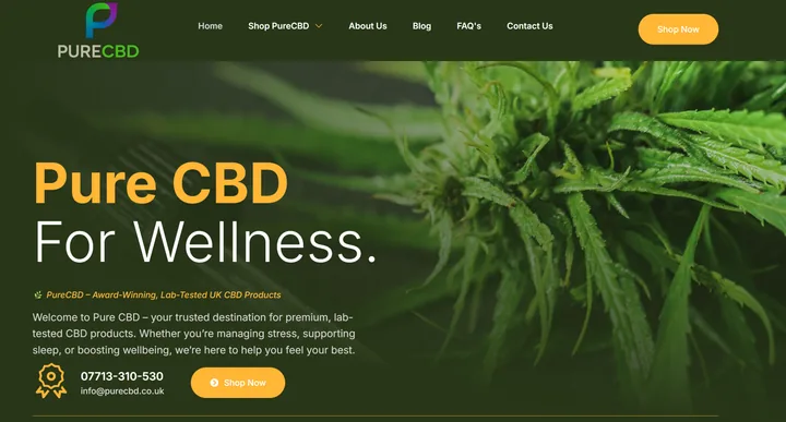 CBD ecommerce website project designed by SmartyX