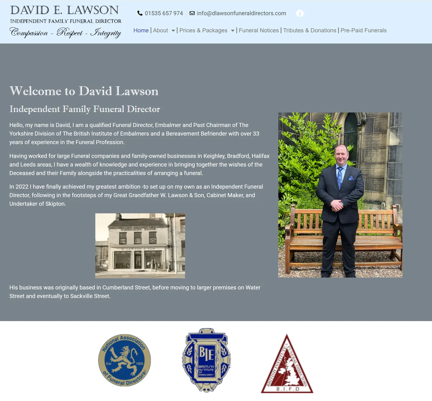 D Lawson Funeral Directors website project by SmartyX