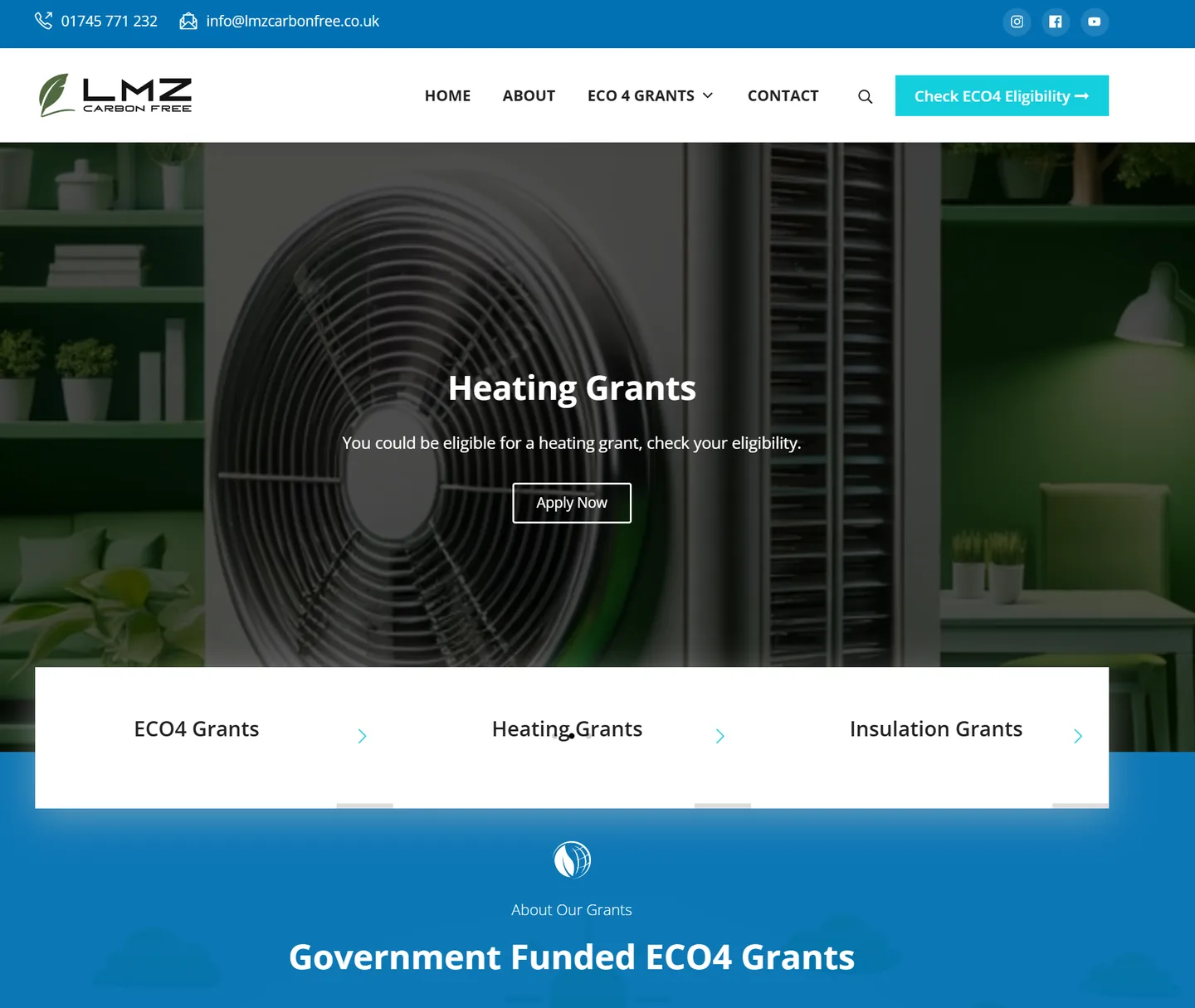 Eco Grants Renewables / LMZ Energy website project by SmartyX
