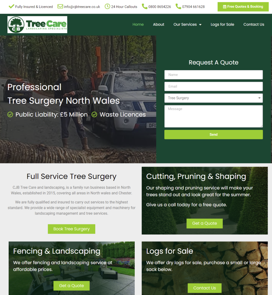 CJB Tree Surgery website project