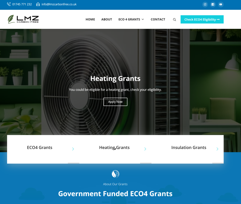 Eco Grants Renewables (LMZ Energy) website project
