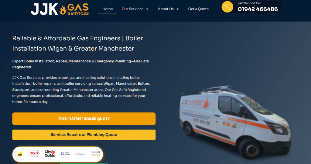 JJK Gas Services — Website Design & SEO website project