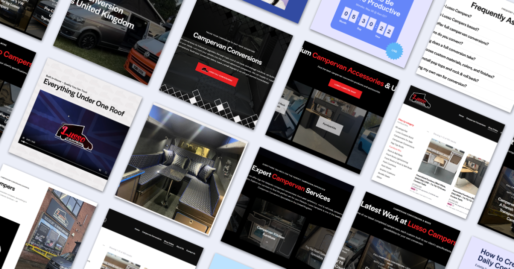 Campervan Company Website Design – Lusso Campers Ltd. website project