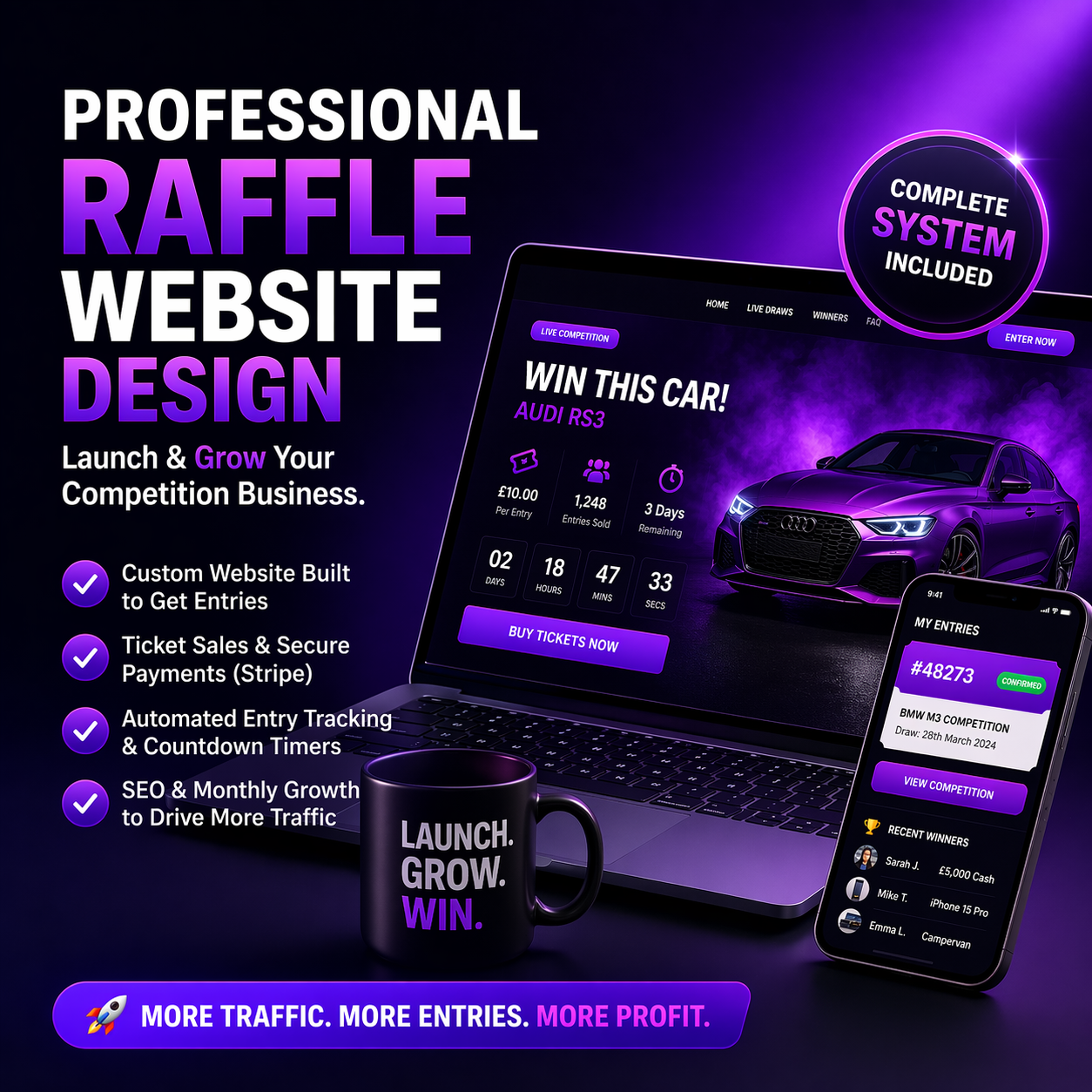 Raffle Wesbite Design and SEO